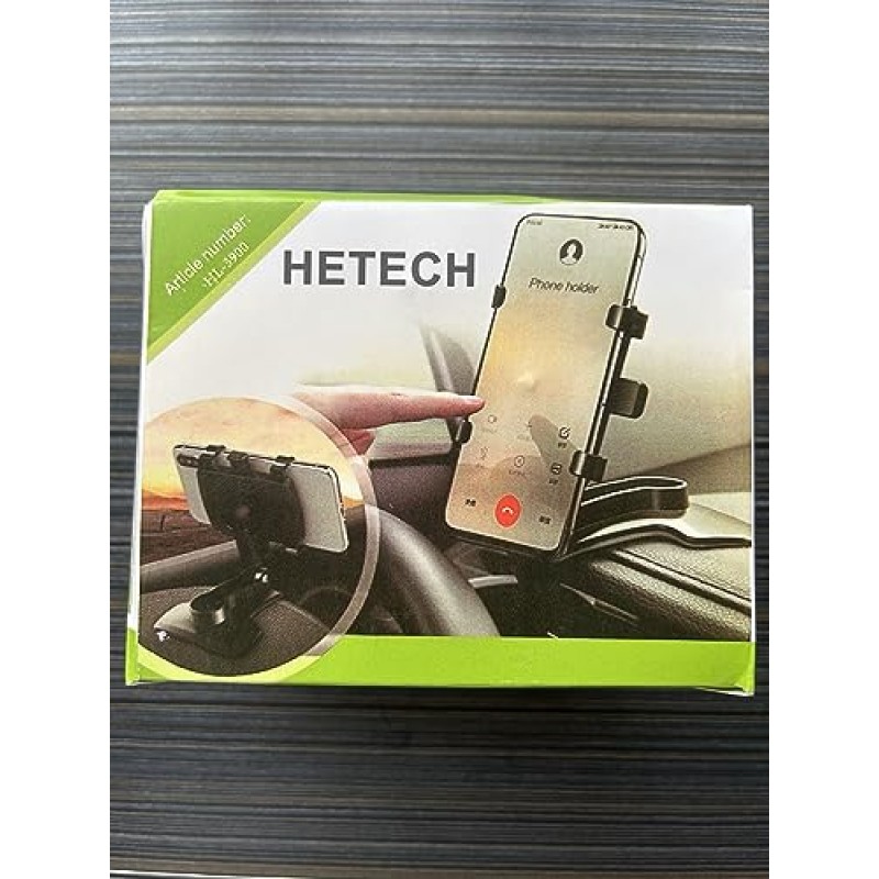 HETECH 차량용 전화 홀더 마운트 360도 회전, 대시보드 및 백미러 iPhone, Samsung, Huawei, Nokia, LG, 4~7인치 스마트폰용 자동차 클립 마운트 스탠드 크래들용 휴대 전화 차량용 홀더