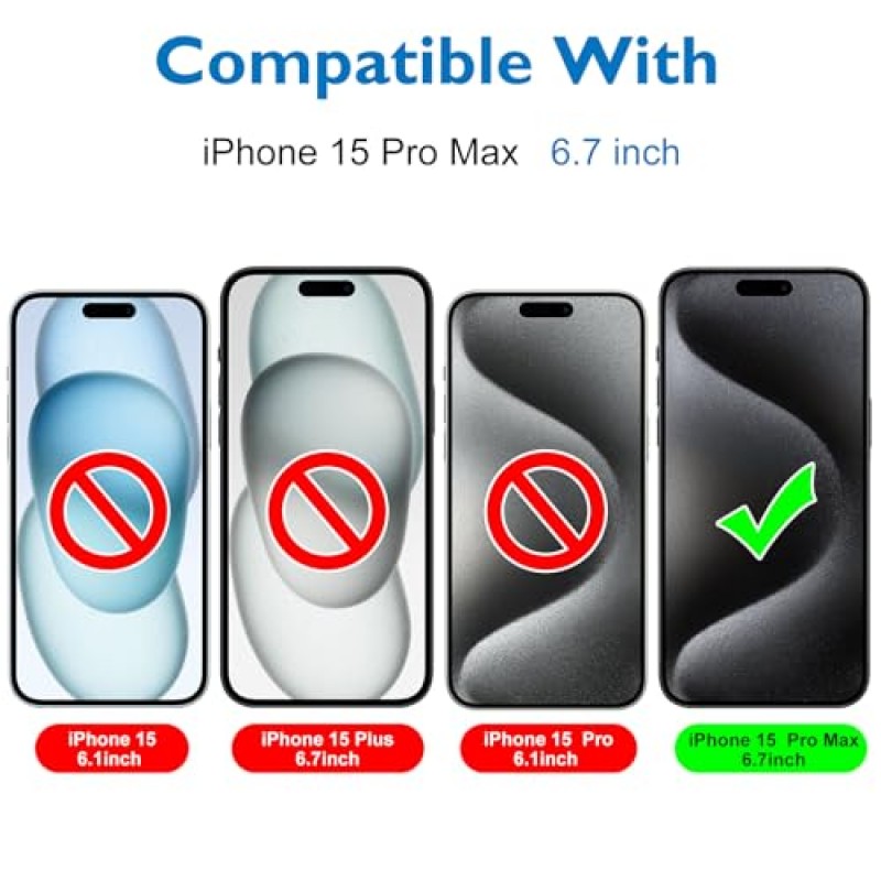 Mothca 2팩 iPhone 15 Pro Max용 무광택 유리 화면 보호기[6.7인치] + 2팩 카메라 렌즈 보호기, 눈부심 방지 및 지문 방지 케이스 친화적인 강화 유리 필름, 기포 없음, 실크처럼 매끄러움