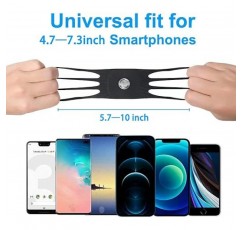 YAARHEJ 어린이 뒷좌석용 자동차 머리 받침 전화 홀더 - iPhone, Samsung 및 기타 휴대폰과 호환 가능 - 부드럽고 조절 가능한 실리콘 홀딩 네트, 모든 4.7-7.3인치 스마트폰에 적합, 360° 회전 가능