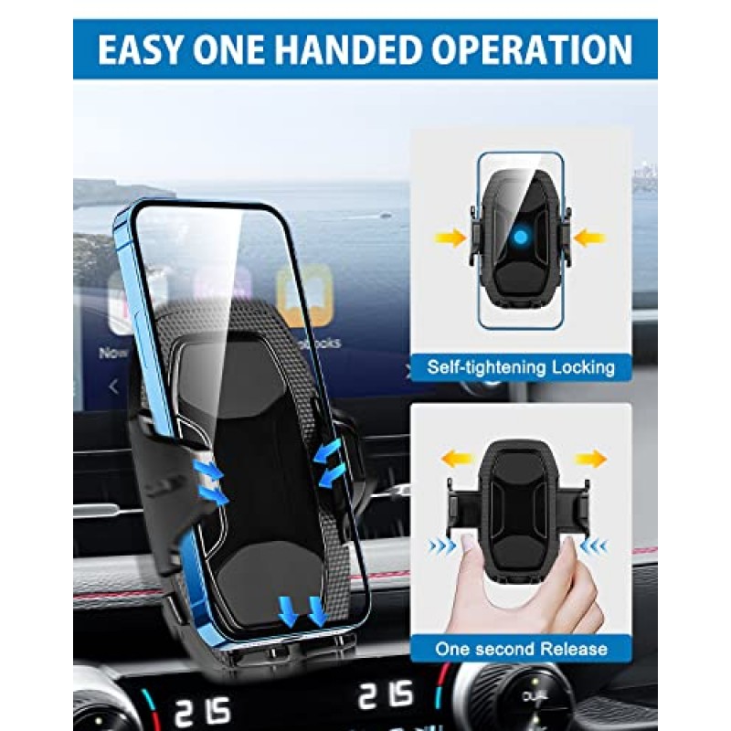 Cartist 자동차 폰 홀더 마운트 맞춤형 Toyota RAV4 2019-2023 액세서리 (위험 버튼에만 손잡이 다이얼이 있음) 모든 스마트 폰에 적합한 조정 가능한 에어 벤트 마운트 홀더 크래들