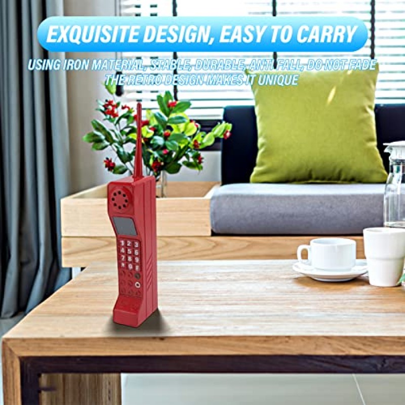 복고풍 벽돌 휴대폰 장식품, 빈티지 휴대폰 모델, 가족 장식 시뮬레이션 사진 장식품(빨간색)을 위한 구식 휴대폰 템플릿
