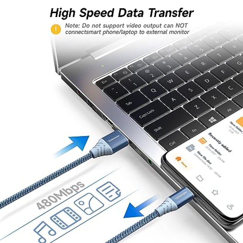 ANMIEL USB C 케이블 4팩 10피트 3.1A 고속 충전 케이블 USB 유형 C 충전기 코드 나일론 편조 삼성 갤럭시 A10e A20 A50 A51 A71,S10 S9 S8 Plus S10E,Note 20 10 9 8,Moto G7 G8과 호환 가능