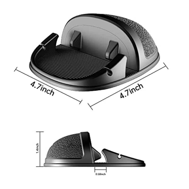 Romuto 차량용 폰 홀더, 차량 대시보드용 실리콘 차량용 폰 마운트, 재사용 가능한 차량용 슬립 프리 데스크폰 스탠드, iPhone, 스마트폰, 자동차 액세서리와 호환되는 360°회전식 차량 매트