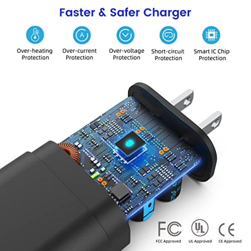 S23 S22 S21 초고속 충전기 유형 C, EASDMN 25W PD/PPS USB C 고속 벽 충전기 블록 및 Samsung Galaxy S23/S22/S22 Ultra/S22+/S21/Plus/S20/Note 20/Z Fold용 10FT 초장고속 충전 케이블 3/A53