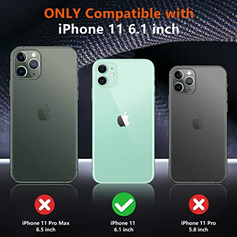 iPhone 11 케이스용 SPIDERCASE 충격 방지,[10 FT 군용 등급 낙하 보호], 2개[강화 유리 화면 보호 장치+카메라 렌즈 보호 장치] 고강도 전신 보호 휴대폰 케이스 포함, 빨간색