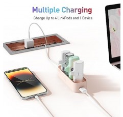 iWALK LinkPod 스테이션 LinkPod 휴대용 충전기 iPhone 충전 스테이션용 3350mAh,4500mAh,4800mAh 보조베터리 가정용(스테이션 전용) 다중 USB-C 제품군 크기 충전기 스테이션, 핑크
