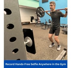 Gym Mate 자석 iPhone 마운트 홀더. 금속 표면에 자기적으로 부착됩니다. 운동하는 동안 핸즈프리 동영상을 촬영하세요. iPhone 12/13/14의 MagSafe와 호환됩니다. 안정적이고 안전함