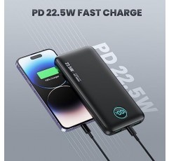 휴대용 충전기 10800mah, 울트라 슬림 22.5W LCD 디스플레이 전원 은행, 듀얼 QC 4.0 PD USB C 고속 충전 배터리 팩, 3 출력 휴대용 전화 충전기 아이폰 삼성 안드로이드 전화 등과 호환 가능