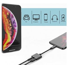 iPhone용 2팩 헤드폰 어댑터 [Apple MFi 인증], 2 in 1 Lightning-3.5mm Aux 오디오 어댑터 동글 충전기 분배기 iPhone 14/13/12/11/XS/XR/X/8/7용 iPhone 액세서리, 모든 iOS 지원