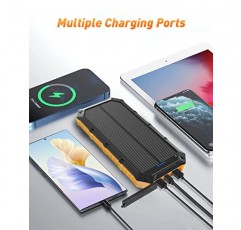 Oukafen 태양광 충전기-전원 은행-QC 3.0 고속 충전기가 포함된 42800mAh 휴대용 충전기 모든 휴대폰 및 전자 장치용 듀얼 USB 포트 및 LED 손전등 내장