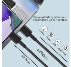 45W 삼성 초고속 충전 유형 C 벽 충전기 USB-C 삼성 갤럭시 S23 울트라/S23+/S23/S22/S22 울트라/S22+/S21/Note 10/20,Tab S7/S8용 6.6FT C 유형 케이블이 포함된 안드로이드 전화 충전기 블록 (검은색)