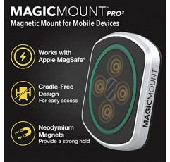 Scosche MP2AMPSPC-UB MagicMount Pro2 범용 MagSafe 플러시 자기 휴대폰 차량용 마운트(AMPS 장착 플레이트 포함) 호환 ProClip 차량별 마운트 베이스