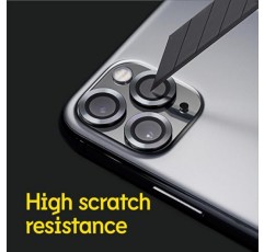 [3개 팩] [iPhone 15 Pro/15 Pro Max]와 호환되는 RHINOSHIELD 카메라 렌즈 보호대 충격 보호 - 높은 선명도 및 긁힘/지문 방지 9H 강화 유리 및 알루미늄 트림 - 다크 그레이