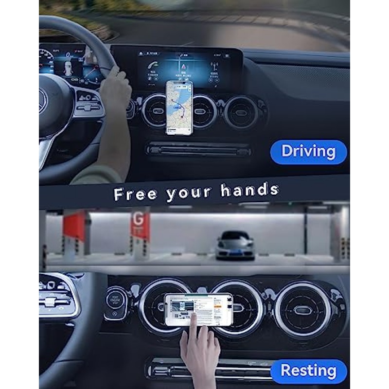 메르세데스-벤츠 GLA 클래스에 맞는 강력한 자기 마운트, 메르세데스-벤츠 GLA 클래스 2021-2023에 맞는 전화 홀더 CLA 클래스 2020-2023 iPhone 14/13과 호환 가능, 자기 통풍구 홀더.