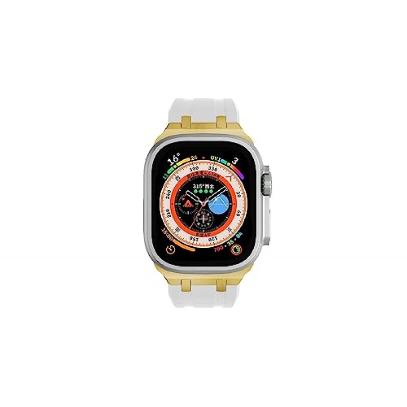 남성용 Apple Watch 울트라 밴드, iPhone Watch용으로 설계된 실리콘 스트랩 및 스테인리스 스틸 버클과 호환 가능, iWatch 밴드 울트라 2 시리즈 9 8 7 6 5 4 3 2 1 SE에 적합