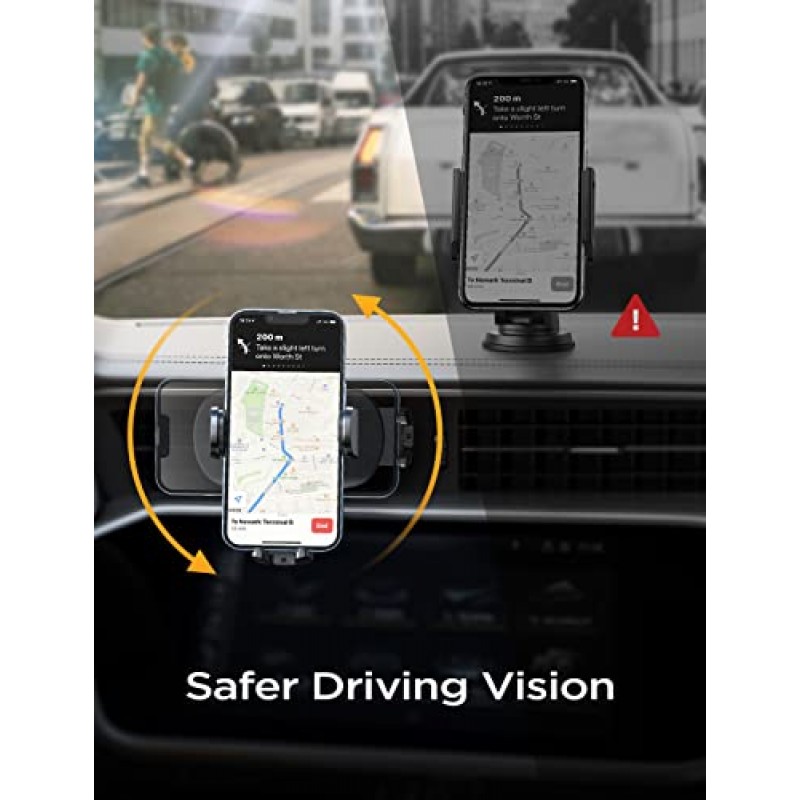 LISEN 차량용 폰 마운트[Ultla Stable] 차량용 통풍구용 폰 홀더[Never Blocking] 스틸 후크 클립 [핸즈프리] iphone14 13 Pro용 차량용 폰 홀더 마운트 Samsung Galaxy S22/S21/S20 모든 휴대폰