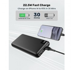 SOARAISE 보조베터리 27000mAh 휴대용 충전기 22.5W 고속 충전 전화 충전기 USB C in & Out PD iPhone, Android용 외장 배터리 팩