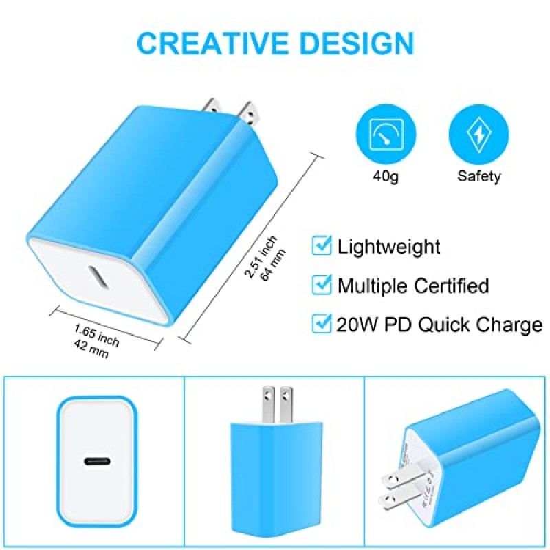 USB C 고속 충전기, 20W 삼성 충전기 유형 C 고속 충전 안드로이드 휴대폰 충전기(삼성 갤럭시 S23 울트라 S23+ S23 S22+ S21 FE S20 A14 5G A13, 픽셀 7a 7 프로 6a 6 프로 5용 6피트 USB C-C 케이블 포함)