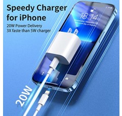 iPhone 14 13 12 고속 충전기【Apple MFi 인증】 20W PD USB C 벽면 충전기 3팩 6FT 케이블 고속 충전 어댑터 iPhone 14 Pro Max/13 Pro Max/12 Pro Max/11 Pro Max/XS/XR/X와 호환 가능