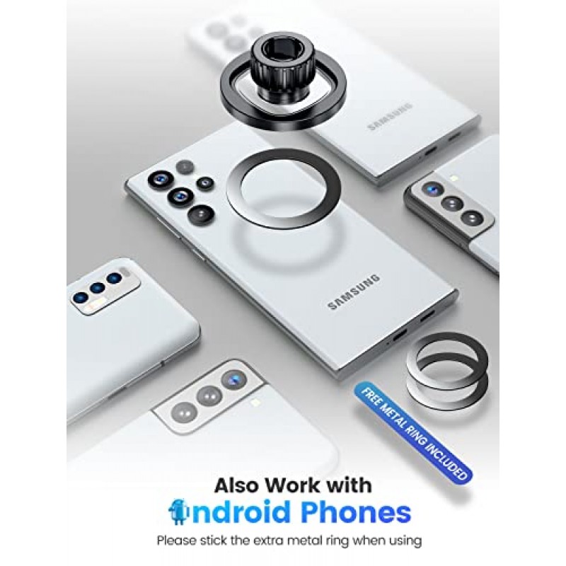 ESamcore iPhone Magsafe 차량용 마운트, 차량용 자기 전화 홀더 18 Pcs 자동차 앞 유리/환풍구/대시보드용 강력한 전화 자석, iPhone 14 13 12 Pro Max Mini & Magsafe 케이스용 Magsafe 액세서리