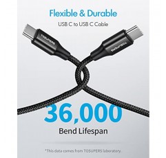 짧은 USB C-USB C 케이블[1피트, 2팩], 60W 고속 충전 유형 C-유형 C 케이블(삼성 갤럭시 S23 S22 S21 S20 FE Note 20 Ultra A72 A73, Z Fold 4 3 Flip 4 3 5G, Pixel 7용) 6 프로 6a 5 4 3