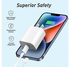 4팩 iPhone 충전기 20W PD USB C 벽면 고속 충전기 어댑터(4팩 USB C 케이블 포함) iPhone 14/14 Pro/14 Pro Max/14 Plus/13/12/11, iPad Pro 등과 호환 가능