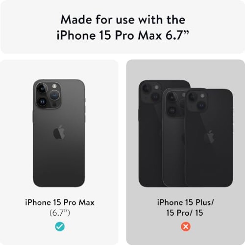 Mous - iPhone 15 Pro Max HD용 초강력 하이브리드 유리 화면 보호 필름 - 긁힘 방지 및 파손 방지 - 2팩