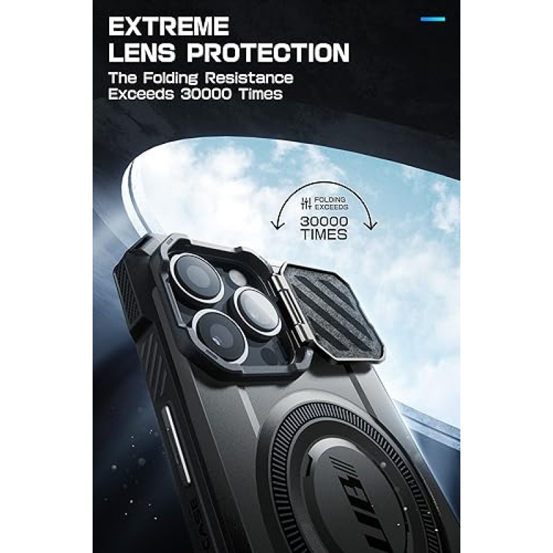 SUPCASE UBMag XT for iPhone 15 Pro Max 케이스 6.7인치(카메라 커버 포함), [MagSafe와 호환 가능] 킥스탠드가 내장된 견고한 견고한 케이스(블랙)