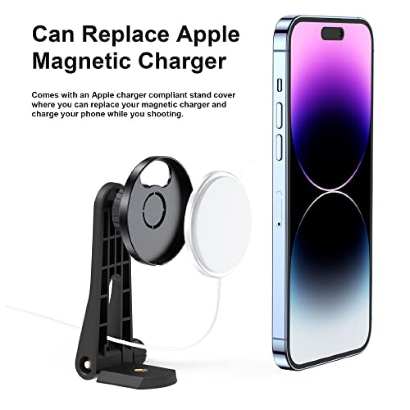 UBeesize 조정 가능한 자기 삼각대 마운트 어댑터, 필라이트 삼각대용 범용 iPhone 삼각대 마운트, Magsafe iPhone 14 13 12 Pro Max Plus, MagSafe 케이스 및 모든 휴대폰용 iPhone 삼각대 홀더