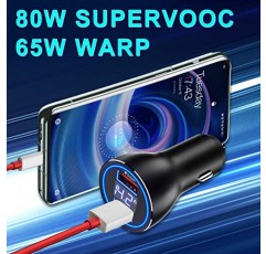 80W USB 차량용 충전기 고속 듀얼 포트 어댑터(OnePlus 11 10 Pro Nord 2T용 3.3피트 USB C 케이블 포함) SUPERVOOC 충전, 자동차 시가 라이터 Dash Warp 65 OnePlus Pad Nord 2 7 8 Pro 7T 6용 충전 충전