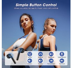 maddlon 무선 이어버드 Bluetooth 5.3 헤드폰(충전 케이스 포함), Android/iOS 휴대폰용 마이크가 포함된 경량 이어폰, 통화 및 음악 감상을 위한 진정한 무선 스테레오 이어버드-블랙