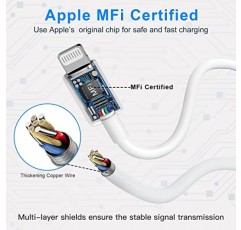 【Apple MFi 인증】iPhone 고속 충전기 키트, 48W 듀얼 포트 PD3.0+ QC3.0 USB 차량용 고속 충전기 + Apple 20W PD 고속 USB-C 벽면 충전기, iPhone 14 13 12 11/Airpods/iPad용 2팩 6Ft 라이트닝 케이블 포함