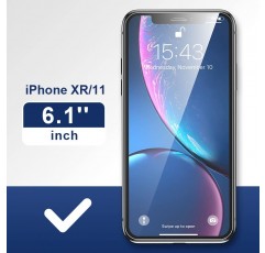 iPhone XR/iPhone 11용 ImpactStrong 개인 정보 보호 유리 화면 보호기 [6.1인치] [쉬운 설치 키트] [9H 경도]가 포함된 긁힘 방지 고강도 강화 유리 화면 보호기, 케이스 친화적 - 2팩