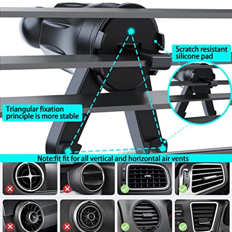 YouOKLight 전화 홀더 자동차 통풍구, iPhone용 자동차 휴대폰 홀더, 자동차 통풍구 전화 마운트, 자동차 전화 홀더, 2023 업그레이드된 금속 후크 범용 자동차 전화 마운트는 스마트폰에 적합합니다.