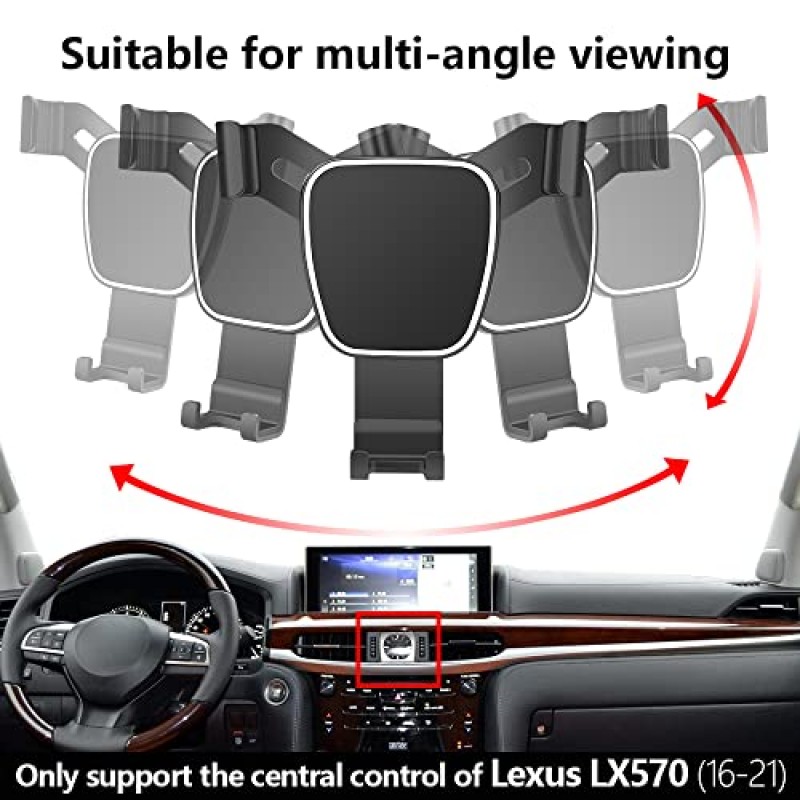 Lexus LX 570 LX570 2016-2021 용 LUNQIN 자동차 전화 홀더 자동차 액세서리 네비게이션 브래킷 인테리어 장식 모바일 휴대폰 마운트