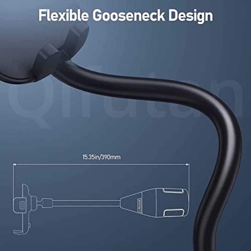 컵 홀더 휴대폰 거치대 [확장형 베이스 & 조절 가능한 구즈넥] 차량용 휴대폰 홀더 거치대 긴 목 휴대폰 홀더 iPhone용 자동차 거치대 iPhone,Samsung,LG에 적합한 자동차 거치대 친화적인 차량용 거치대