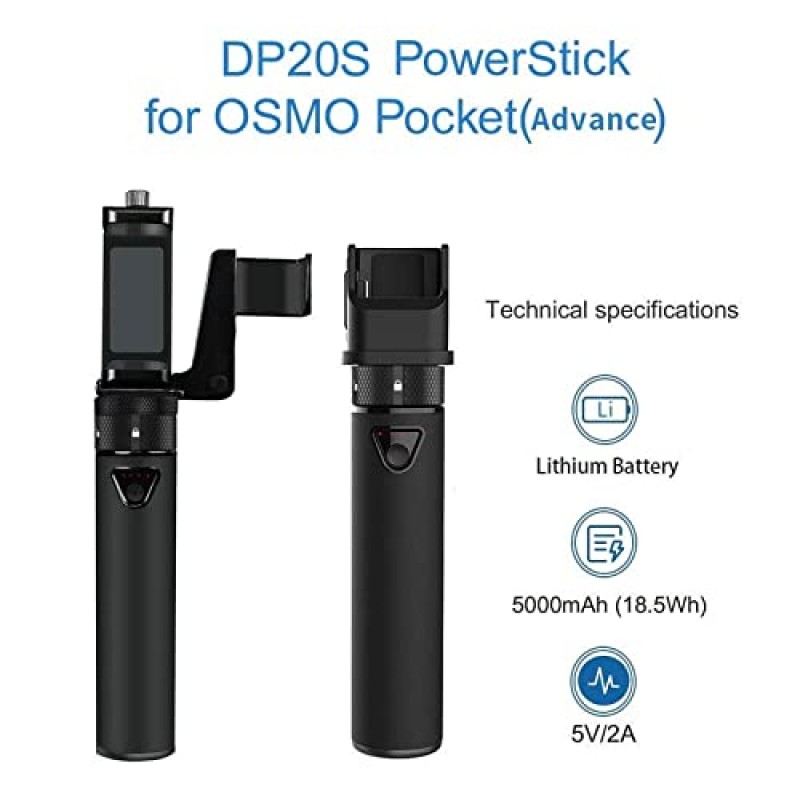 Smatree 휴대용 오즈모 Pocket 2 PowerStick(PowerBank) DJI 오즈모 Pocket 2 및 DJI 오즈모 Pocket 1과 호환 가능, 오즈모 포켓 카메라용 삼각대가 있는 휴대용 스마트폰 홀더 마운트 브래킷