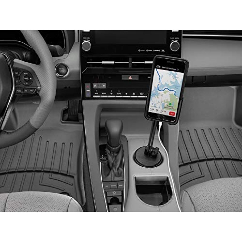 WeatherTech CupFone XL(확장 기능 포함), 차량용 휴대폰 마운트, 검정색 플라스틱 손잡이가 있는 범용