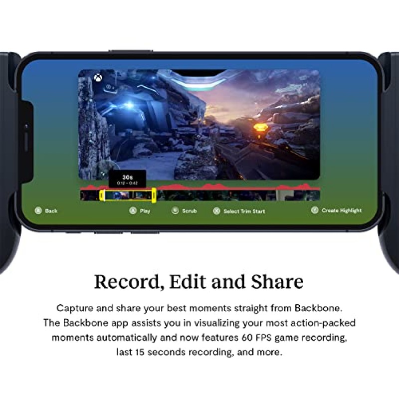 iPhone용 BACKBONE One 모바일 게임 컨트롤러(Lightning) - iPhone을 게임 콘솔로 전환 - Xbox, PlayStation, Call of Duty, Fortnite, Roblox, Minecraft, Genshin Impact 등을 플레이하세요