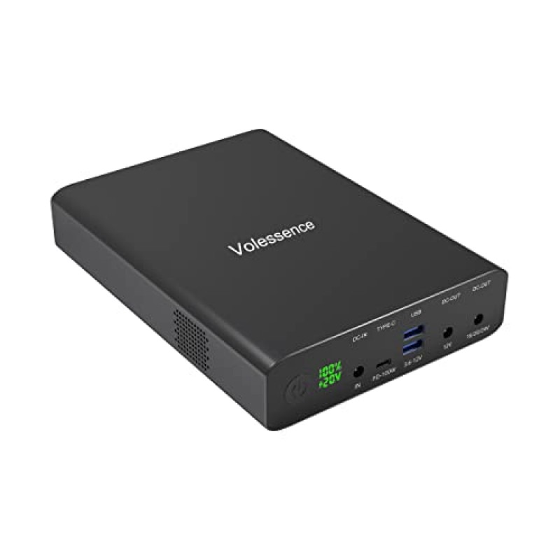 Volessence 휴대용 충전기 64000mAh, PD 100W USB C 대용량 전원 은행, MacBook Pro/Air, XPS, Galaxy, Switch 등을 위한 PD3.0 고속 충전 전화 노트북 충전기 배터리 팩