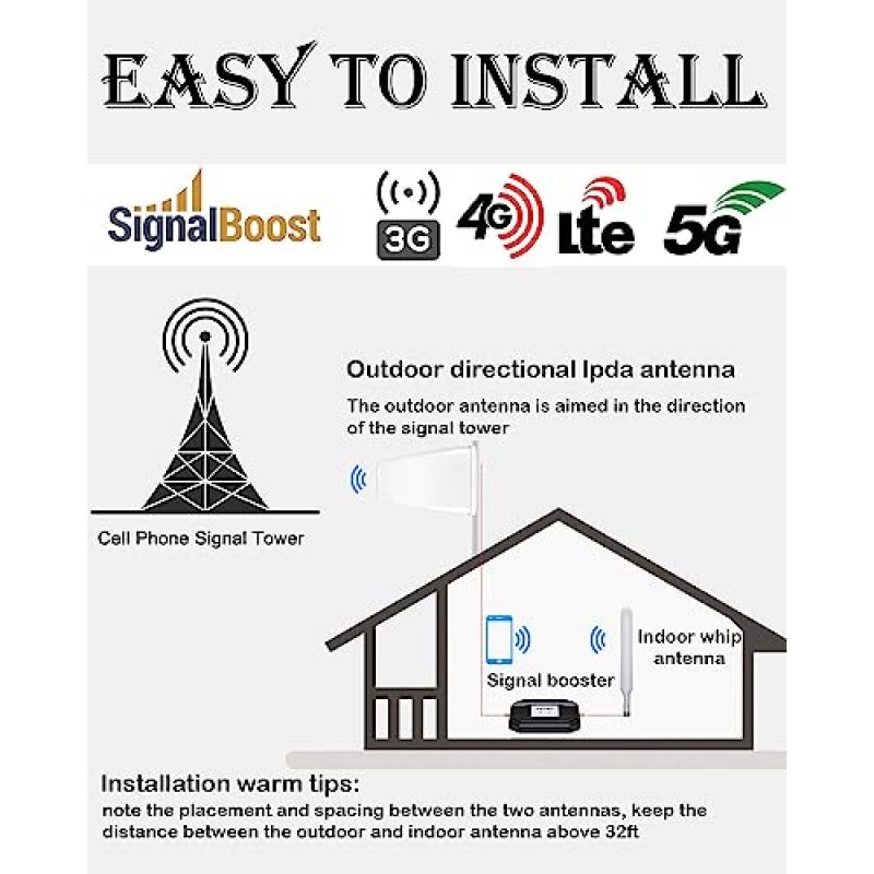 2023 최신 AT&T 신호 부스터 AT&T 휴대폰 신호 부스터 T 대역 12/17의 5G 4G LTE용 모바일 셀 부스터 AT&T 셀 부스터 AT&T 셀 부스터 ATT 확장기 신호 부스터 부스트 통화/데이터 블랙