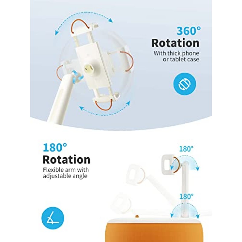 SAIJI 태블릿 스탠드 조절 가능, 침대 위 무릎용 휴대폰/태블릿 베개 홀더, 360° 시야각, 휴대폰과 호환 가능, iPad Mini - iPad Pro 13, Kindle, Galaxy Tab, E-Reader(4.7-12.9
