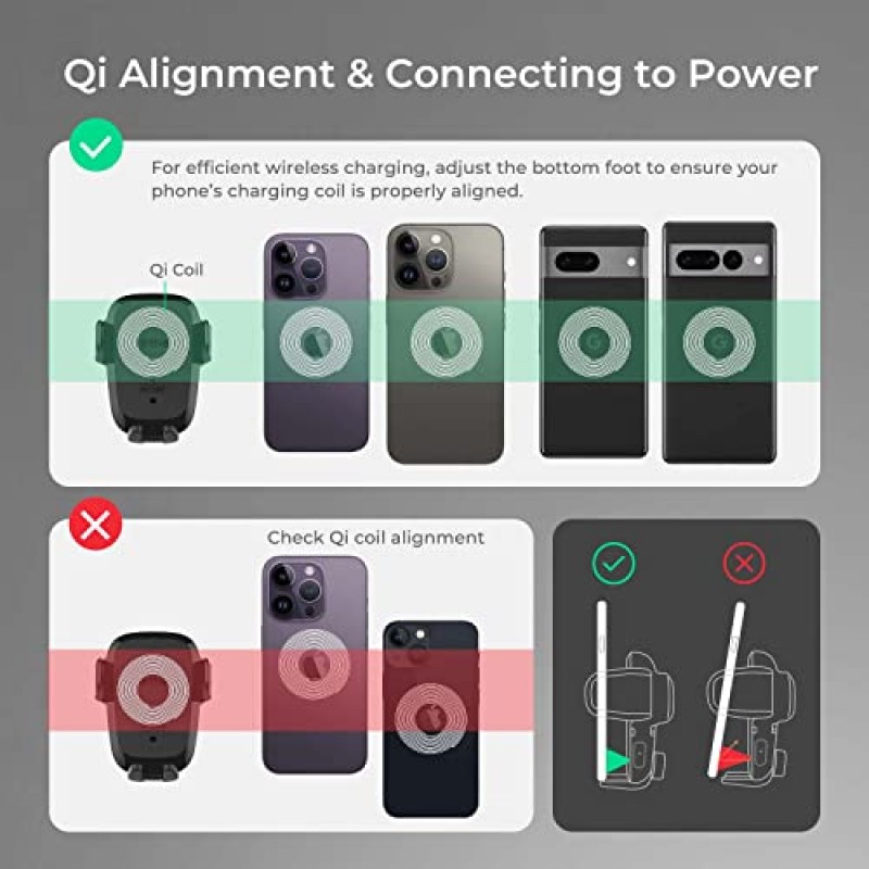 iOttie Auto Sense Qi 무선 차량용 충전기 - Google Pixel, iPhone, Samsung Galaxy, Huawei, LG 및 기타 스마트폰을 위한 무선 충전 기능을 갖춘 자동 클램핑 대시보드 휴대폰 마운트