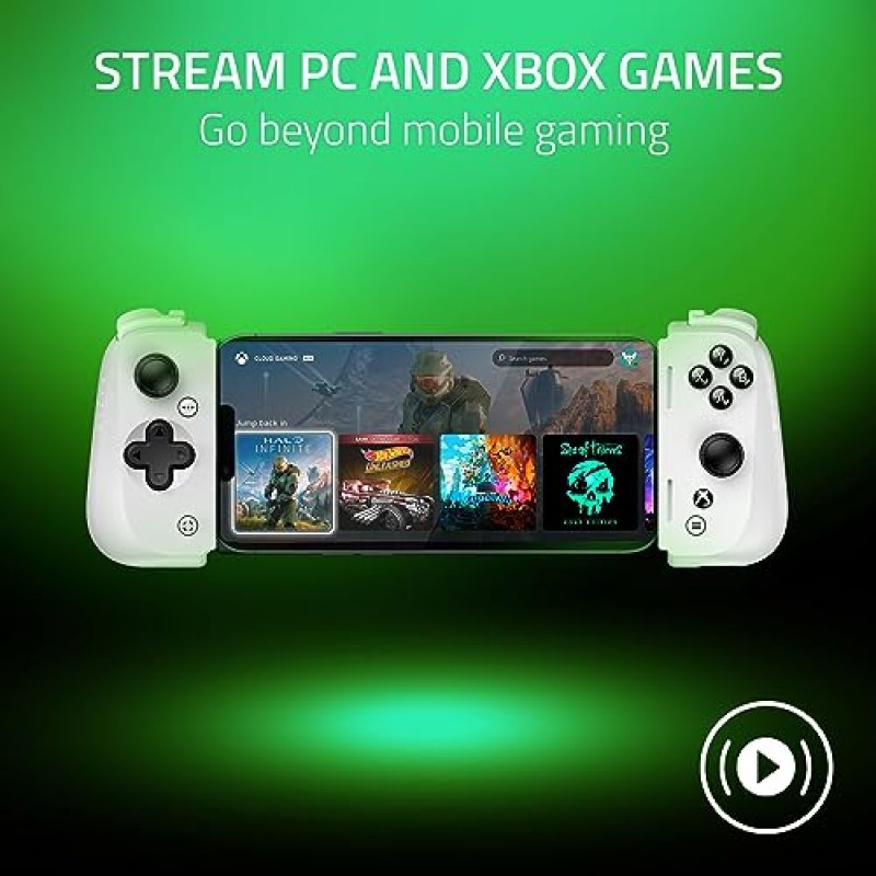 Razer Kishi V2 모바일 게임 컨트롤러 iPhone용 Xbox Edition: 콘솔 품질 관리 - 범용 맞춤 - PC 및 Xbox 게임 스트리밍 - 낮은 대기 시간 - 무료 Nexus 앱 - 1개월 Xbox Game Pass 포함 - 하얀색