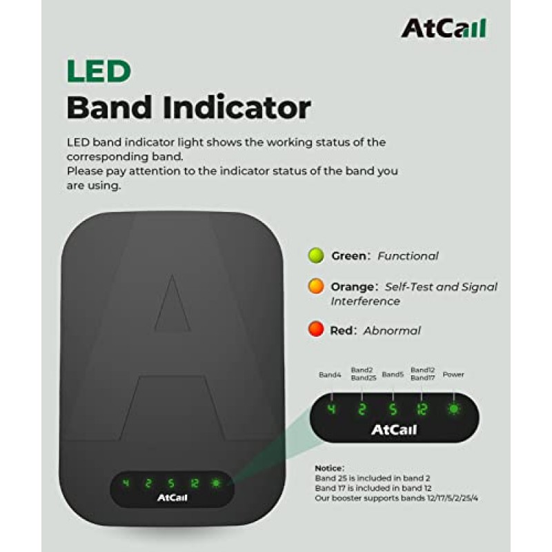 가정용 휴대폰 부스터, 밴드 12/17/5/2/25/4, 모든 미국 통신업체용 휴대폰 신호 부스터 - AT&T Verizon T-Mobile 5G 호환, 최대 5000평방피트, FCC 승인