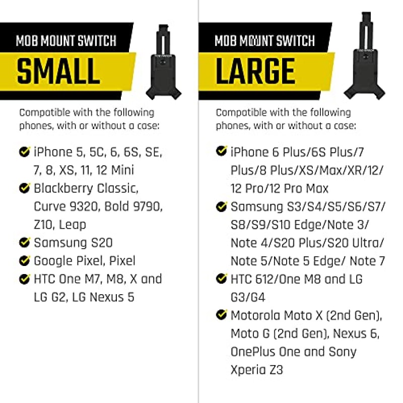 Mob Armor Mob 마운트 스위치 자기 - 자동차, ATV, UTV 및 트럭용 자기 전화 홀더 | 헤비 듀티 알루미늄 휴대폰 마운트 | 충격 및 진동 방지 기능 포함 | iPhone 및 Android와 호환 - 대형