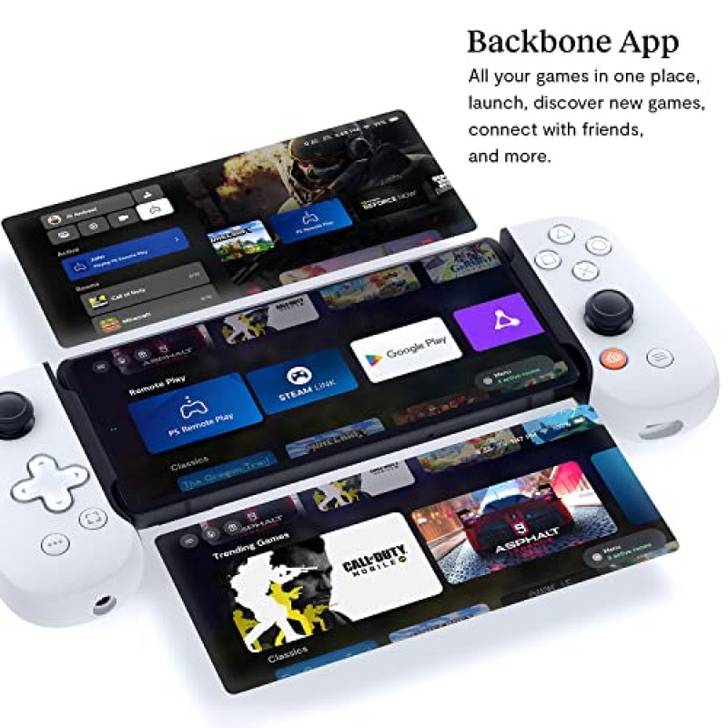 Android 및 iPhone 15 시리즈(USB-C)용 BACKBONE One 모바일 게임 컨트롤러 - PlayStation 에디션 - 휴대폰을 게임 콘솔로 전환 - PlayStation, Xbox, Call of Duty, Roblox 등 플레이