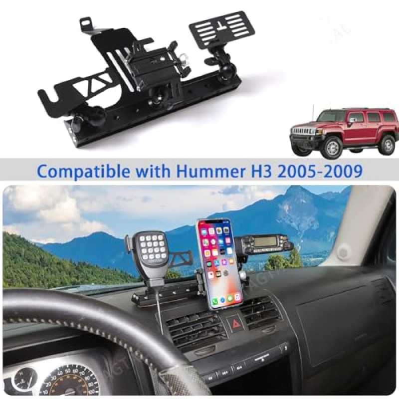 Fgtagtal 자동차 전화 마운트 및 워키 토키 마운트 스탠드 세트 Hummer H3 2005-2009, 다기능 대시 패널 트랙 자동차 대시 보드 에어 벤트, 3PCS 용 휴대폰 홀더