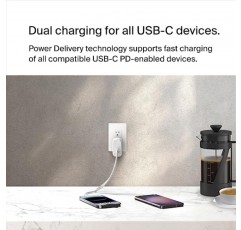 Apple iPhone, iPad, Samsung Galaxy, Google Pixel용 PPS 60W 탑재 Belkin BoostCharge 듀얼 USB-C 벽면 충전기 - USB-C-라이트닝 케이블 및 USB-C-USB-C 호환 - 화이트(2팩)