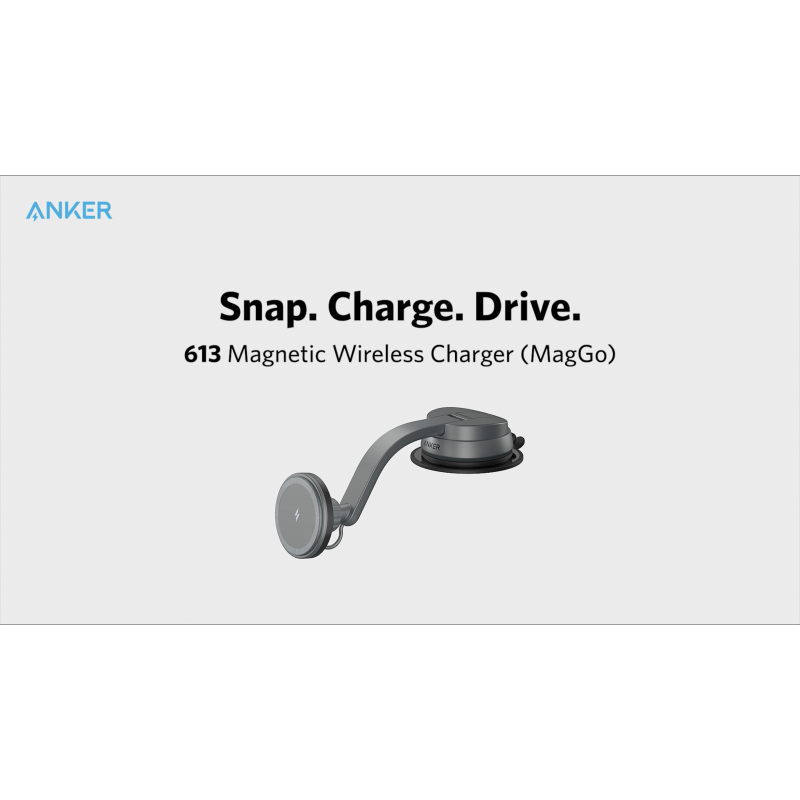 Anker 자기 무선 충전기(MagGo), 2포트 USB 차량용 충전기가 포함된 613 차량용 충전 마운트, 5피트 USB-C - USB-A 케이블, iPhone 4/14 Pro/14 Pro Max/13/13 Pro 전용 강력한 자기 정렬 맥스